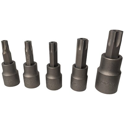 OTC TORX Tamper Resistant Socket Set, 5 pcs. INCLUDES TT40, TT45, TT50, TT55, TT60
