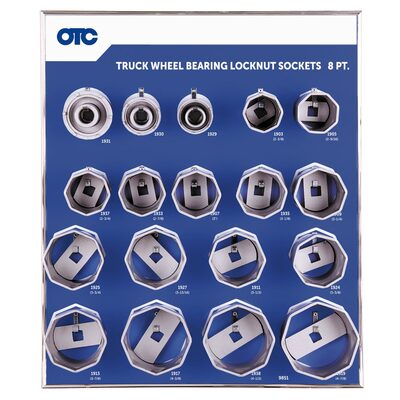 OTC 8-pt Wheel Bearing Locknut Sockets with Tool Board