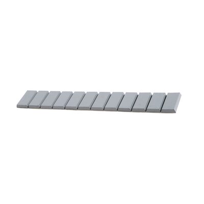 Plombco StickPro&trade; Steel Adhesive wheel weights. 0.25 oz segments grouped in 3 oz strips, 30 strips per box, standard adhesive