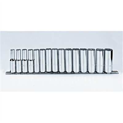 STANLEY PROTO INDUSTRIAL SET SKT 1/2DR 12PT MET DEEP 15PC