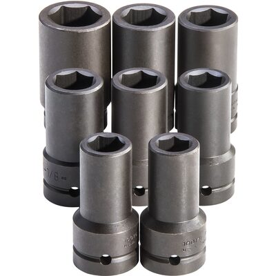 PROTO Proto 1" Drive 8 Piece Deep Impact Socket Set - 6 Point SAE