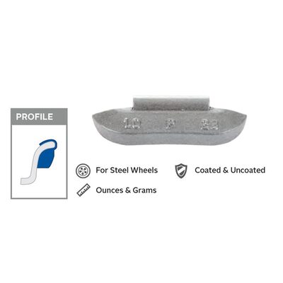 Wegmann Automotive 0.5 oz Lead Uncoated Clip-on P Black Series Wheel Weight (4 Boxes of 50)