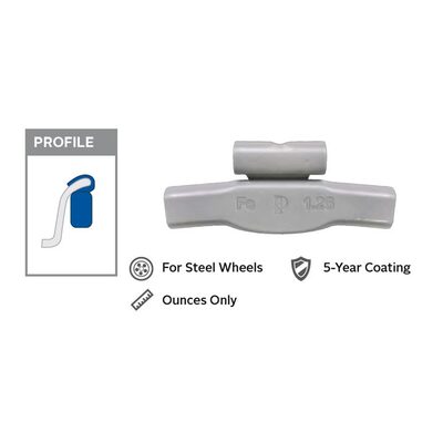 Wegmann Automotive 2.5 oz Steel Coated Clip-on PFE Black Series Wheel Weight (Box of 25)