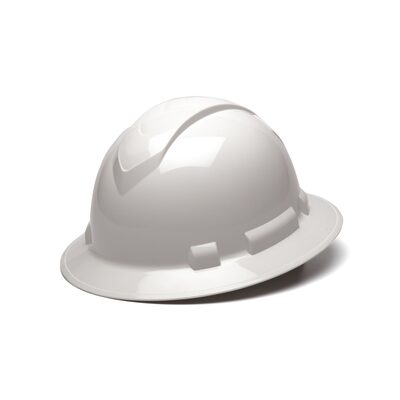 Pyramex Ridgeline Hard Hat - White-Ridgeline Cap Style 4 Pt Ratchet Suspension