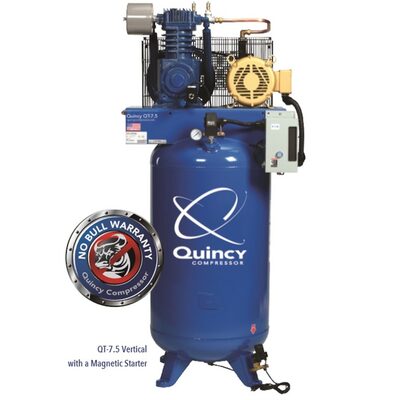 Quincy Compressors 7.5 HP 80 Gallon Two-Stage Vertical 230V 1PH PRO Air Compressor - Model 471CS80VCB