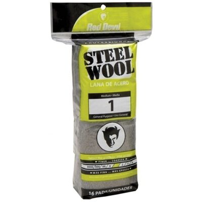 Red Devil Inc 0314 General Purpose Abrasive Wool, #1, Medium Grade, Steel