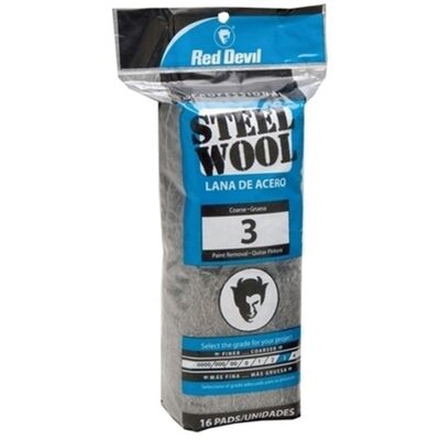Red Devil Inc 0316 Paint Varnish Removal Abrasive Wool, #3 Grade, Steel