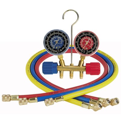 Robinair MANIFOLD GAUGE SET WITH THREE 36" HOSES
