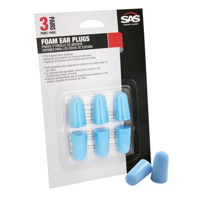 SAS Safety 3-pr of Foam Ear Plug Blister pks