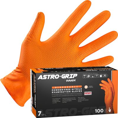 SAS Safety Astro-Grip Powder-Free Exam Grade Nitrile Disposable Gloves - 7 Mil - 100PK - Large