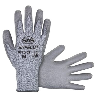 SAS Safety SafeCut HPPE Knit PU Coated Gloves - A6 Cut Level - 2X-Large