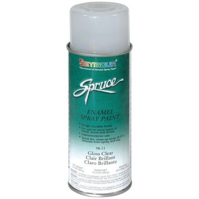 Seymour Spruce 98-11 Enamel Spray Paint, 16 fl-oz Aerosol Can, Clear, 15 sq-ft Coverage