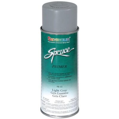 Seymour Spruce 98-15 Fast Dying Primer, 16 fl-oz Aerosol Can, Light Gray, 50.4% VOC, 15 sq-ft Coverage