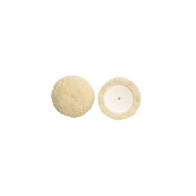 S.M. Arnold 57-135 Buffing Pad, 3-1/2 in Dia, 1/2 in THK, Loop Attachment, Wool Pad, White