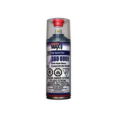 SprayMax 3680069 2K Clear Coat, 11.3 oz, High-Gloss, 34% Solids Content