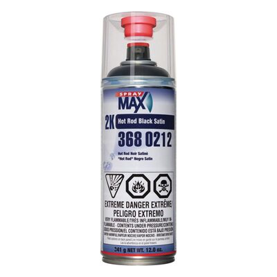 SprayMax 3680212 2K Hot Rod Spray Paint, 12 oz Aerosol Can, Black