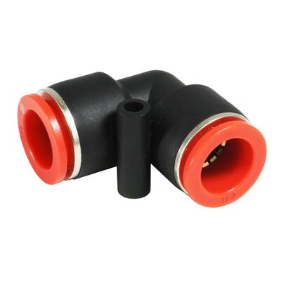 S.U.R.&R. 1/2" Push to Connect Nylon Fuel Line Union, 90 deg.