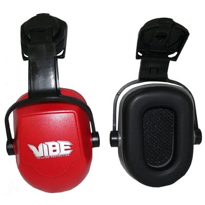 Jackson Safety Safe 2 Protection System for Hard Hat - H70 Vibe Series Earmuffs - NRR 25 - Red - Hard Hat Mount
