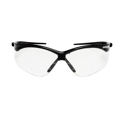 Jackson Safety Safety Glasses - SG Series - Clear 2.5 Readers Lens - Black Frame - Hardcoat Anti-Scratch - Indoor