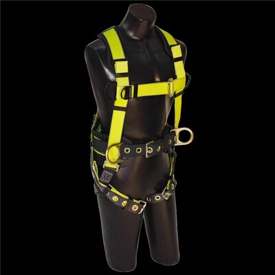 FALL SAFE Safety Harness - IRONMAN Series - Construction-Style Positioning - Back / Side, Pass Through, Tongue Buckle - Size: Small