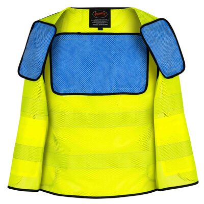 Pioneer Safety Vest with Cooling Panels - ANSI 107-2020 Class 3 Type P & R  - Color:  Hi-Vis Yellow  - Size: 5XL