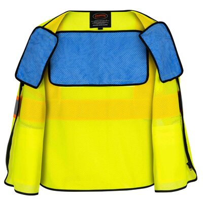Pioneer Safety Vest with Cooling Panels - ANSI 107-2020 Class 2 Type R  - Color:  Hi-Vis Yellow  - Size: 3XL