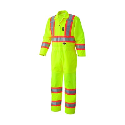 Pioneer Coverall - Hi-Viz - Traffic Safety - Color:  Hi-Viz Yellow/Green  - Size: 3XL