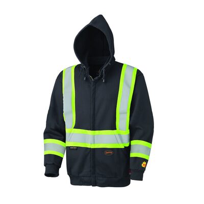 Pioneer Hoodie  -  Hi-Viz Flame Resistant Zip - Style Heavyweight Cotton  - Color:  Black  - Size: 3XL