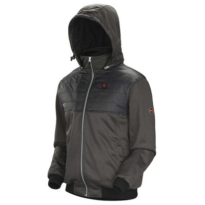 Pioneer Heated Fleece Hoodie  - Color:  Charcoal  - Size: S