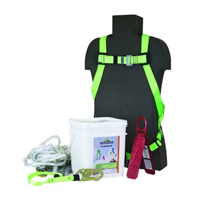 PeakWorks RK6 Series Reusable Roofer's Kits: Harness, Rope Grab, 25' Vertical Lifeline, Roof Bracket