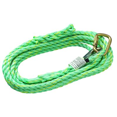 PeakWorks Premium Vertical Lifeline - Carabiner & Back Splice - 150' (45.7 m)