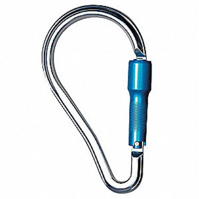 PeakWorks Carabiner, Aluminium, 2" Gate Opening, 9-21/64" Length, Double Action Twist-Lock