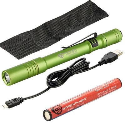 Streamlight Stylus Pro USB with USB Cord, Nylon Holster - Lime Green with White LED