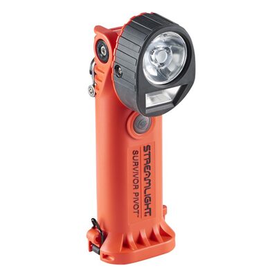 Streamlight Survivor Pivot USB Magnet - Includes 22" (55.88 Cm) USB Cord and Battery Carrier - Orange