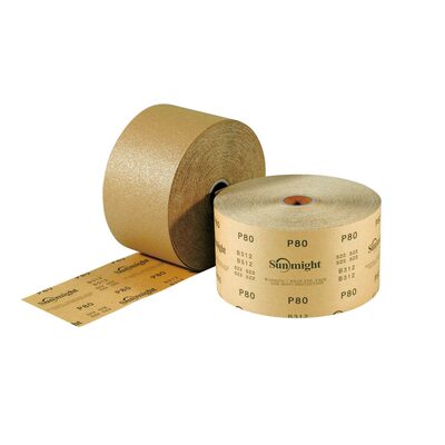 Sunmight USA Corporation Gold 22211 Open Coated Sheet Roll, 2-3/4 in W x 25 yd L, P220 Grit, Premium Aluminum Oxide Abrasive