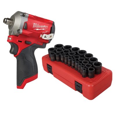 SUNEX 26PC 1/2 in w/ M12 FUEL 1/2" Stubby Impact