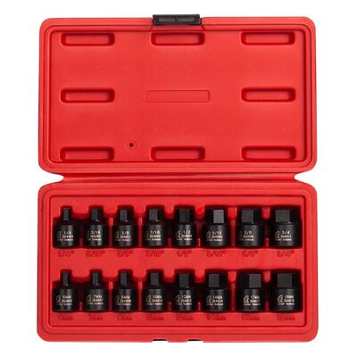 SUNEX 16-Piece 3/8 in. Drive Stubby Impact