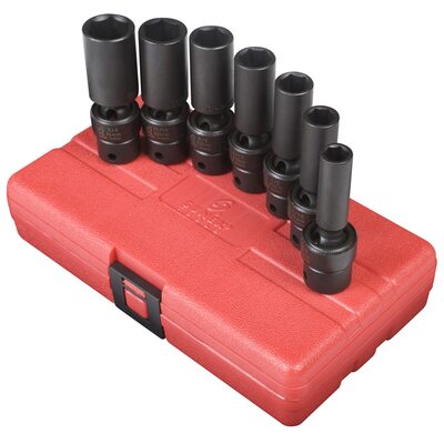 SUNEX SOCKET SET IMPACT 3/8IN. DRIVE 7PC DEEP SAE UNIV