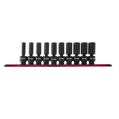 SUNEX 3/8" Drive 10 Piece Metric Deep Universal Impact S
