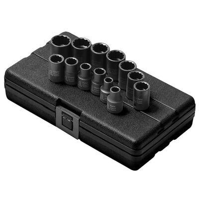 SUNEX 13PC 3/8" DRIVE METRIC 12 PNT SOCKET SET