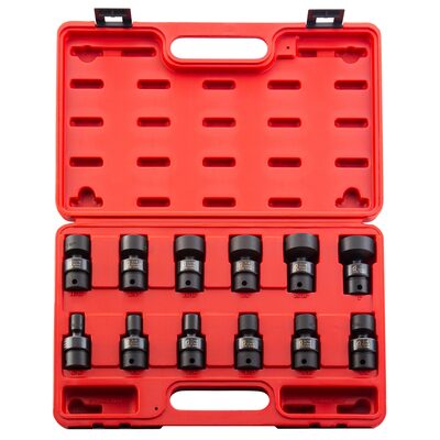 SUNEX 12 PC 3/8" DR 12 PT UNIV IMPACT SOCKET SET SAE