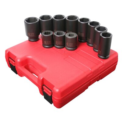 SUNEX SOCKET SET IMPACT 3/4"DR.11PC MET.DEEP SET