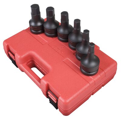 SUNEX 6PC 1" DR METRIC IMPACT HEX DRIVER IMPACT SET