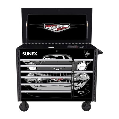 SUNEX Tony Squindo 57 Chevy Juic'd Box 50 Inch 7 Drawer Powered Cart - Black