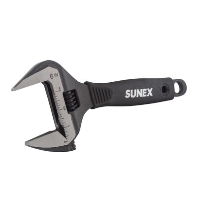 SUNEX 6 Inch Wide Jaw Adjustable Wrench 1-5/16 Inch (34mm)