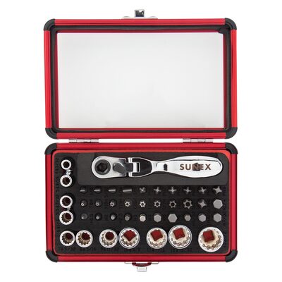 SUNEX 44-Piece Mini 1/4 in. Drive Dual Flex
