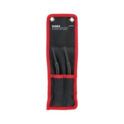SUNEX Air Hammer Chisel Hinge Pin Driver 2 Piece Set in Portable Tool Roll