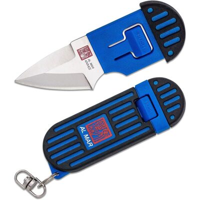 SUNEX Al Mar Stringer D2 Wedge Blade Keychain Knife in Blister Card - Blue/Black