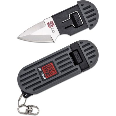 SUNEX Al Mar Stringer D2 Wedge Blade Keychain Knife in Blister Card - Grey/Black