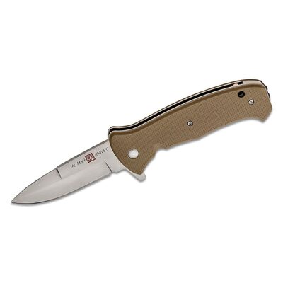 SUNEX AL Mar SERE 2020 Coyote Assisted Open Liner Lock D2 3.6 Inch Satin Finish Plain Edge Talon Blade with G10 Handle Tactical Folding Knive - Coyote Tan
